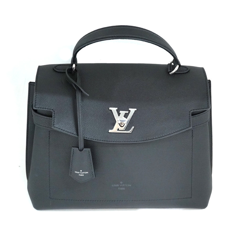Louis Vuitton Lock Me Eva Calf Leather Shoulder Bag Black